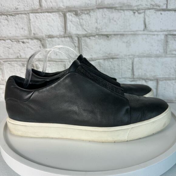 Vince Black Sneakers Cantara Leather Slip On Shoes Neutral Minimal 9 39 - Picture 2 of 11